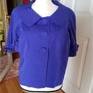 IRIS BLUE CROP JACKET